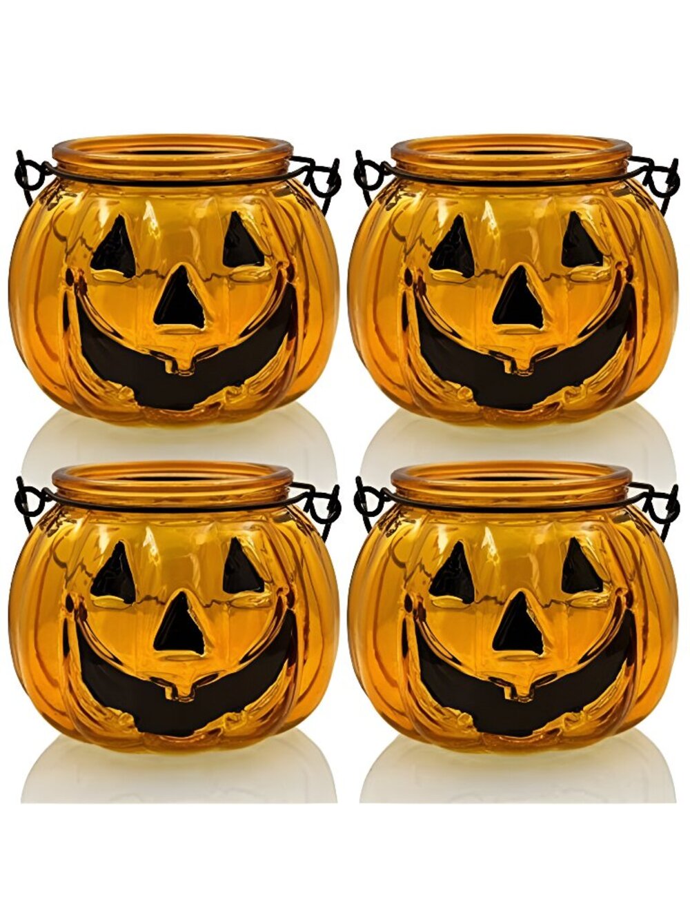 Halloween Candle Holders Set of 4, SHMILMH Tealight Votive Candle Holders with